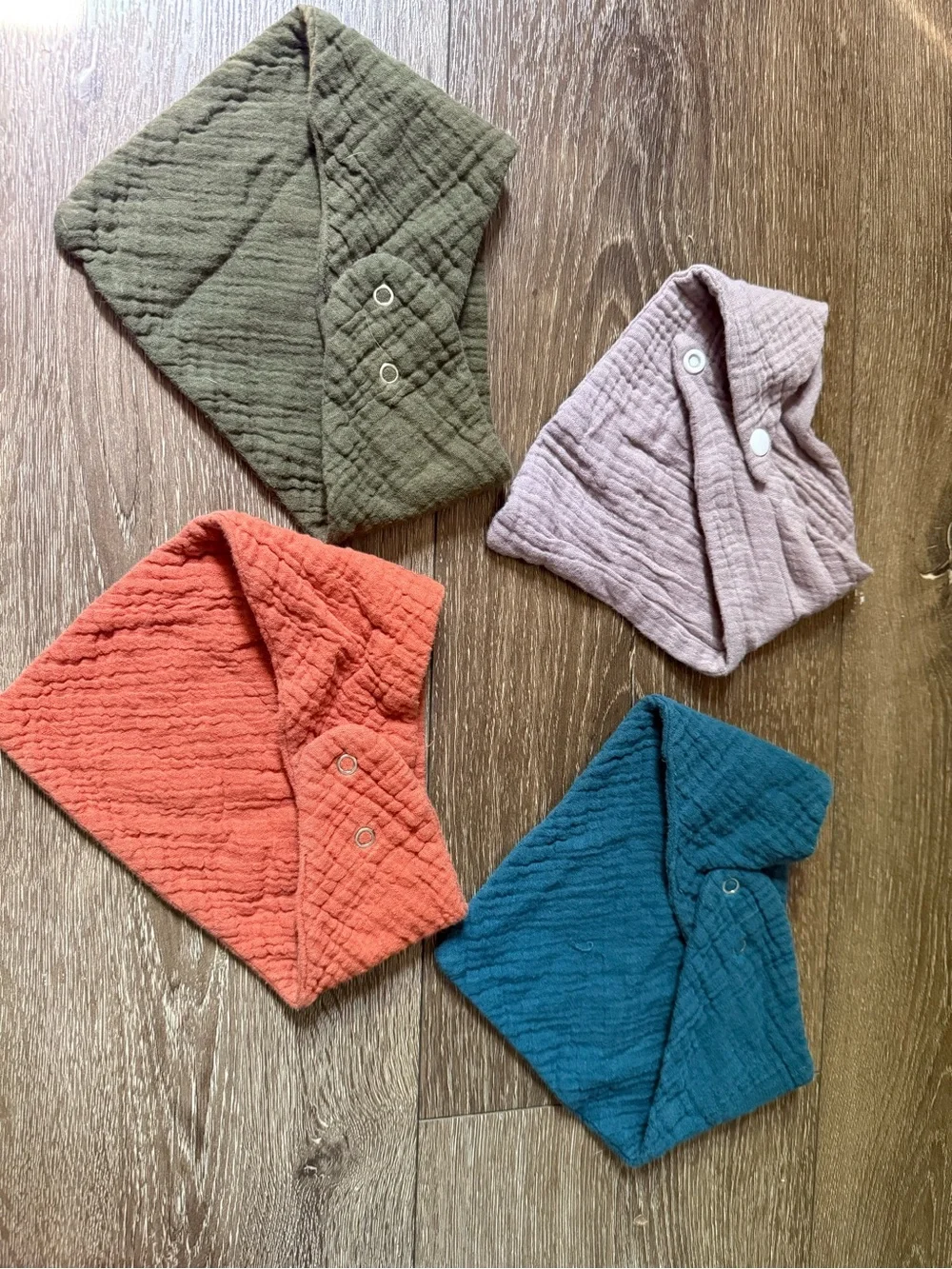 Baby Muslin Bandana Bib Bundle 4 Pack | Earth Tone Bibs